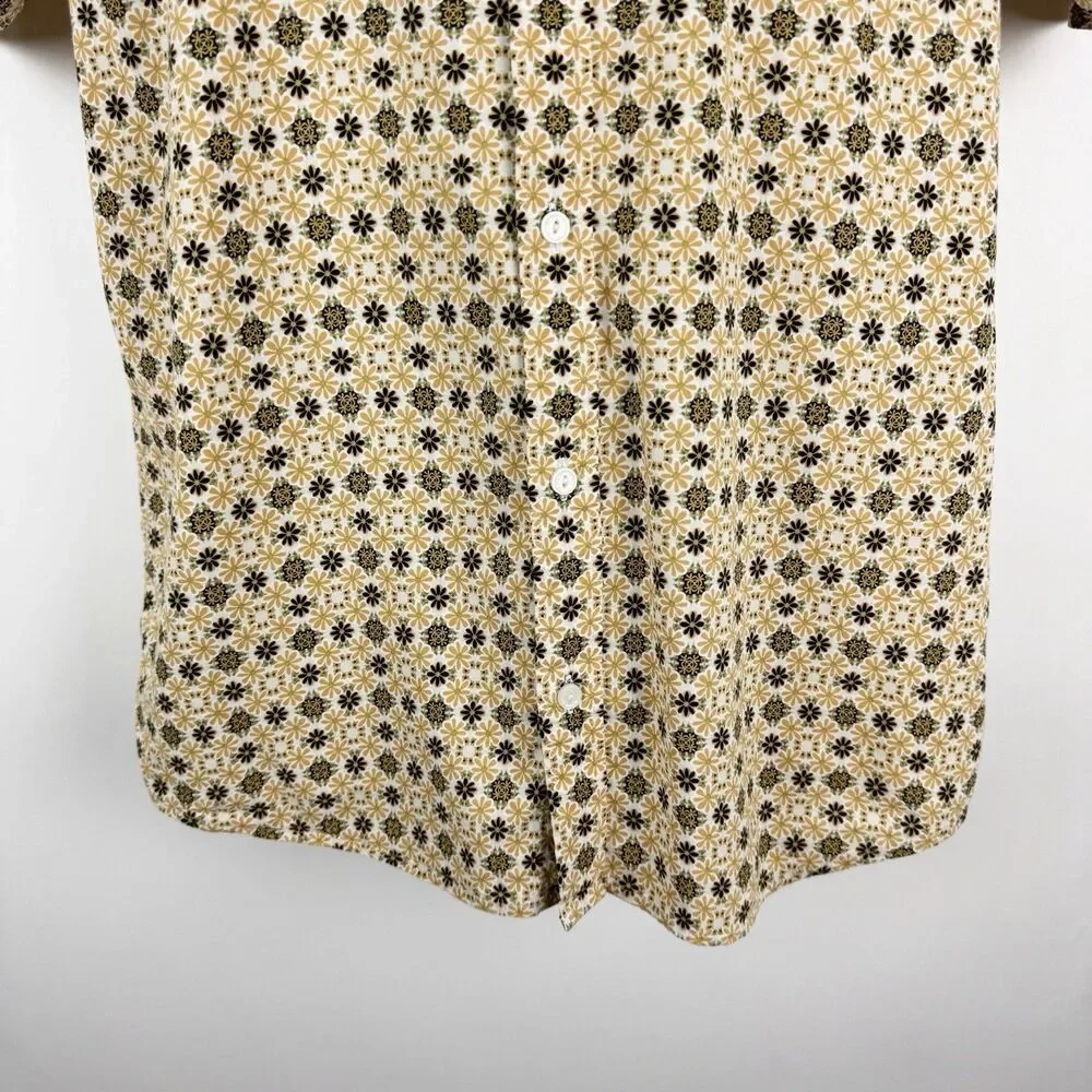 RVCA Shirt Mens Large Black Brown Floral Regular Fit Short Sleeve Button Down LG - Picture 4 of 16